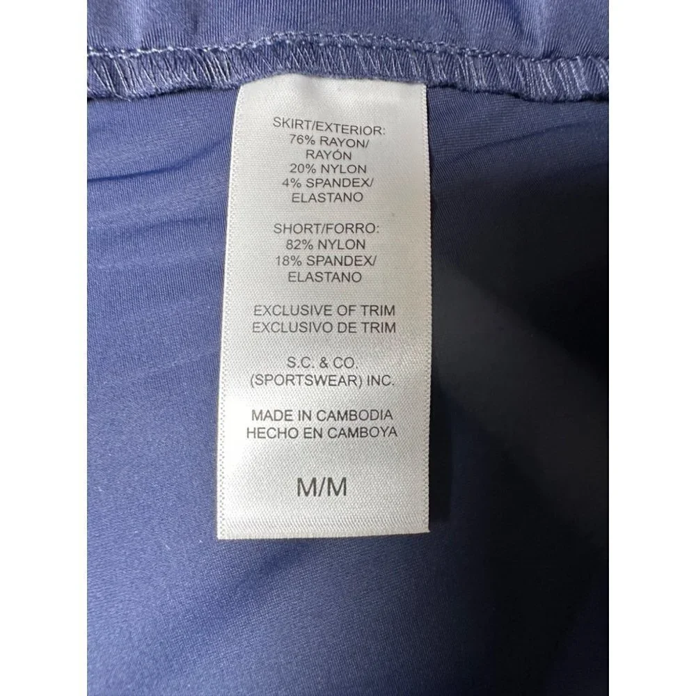 S. C. & Co NWT navy blue and white floral skorts, size medium - Picture 9 of 11
